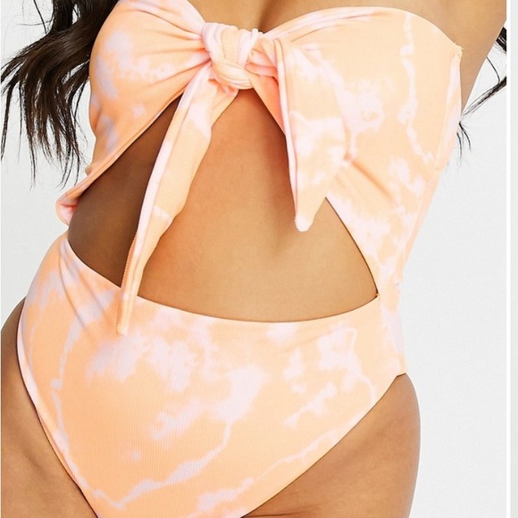 ASOS Orange Tie-Dye One Piece - Picture 2 of 3